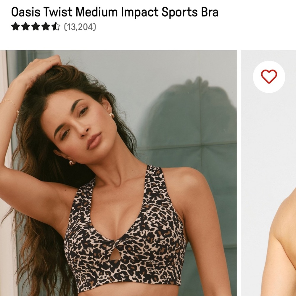 Fabletics Oasis Twist Print Sports Bra